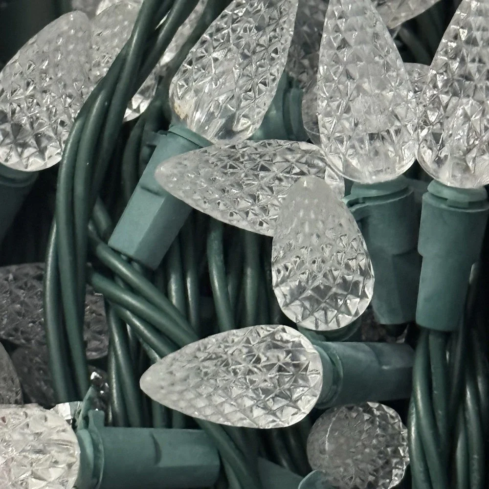 Christmas Lights 200 Count String 63 ft Holiday Living WHITE LED Plugs Both Ends